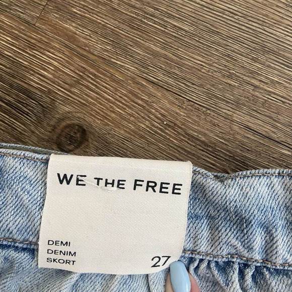 NWT Free People Light Blue Denim Skort - Picture 5 of 6